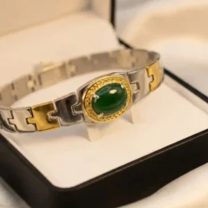 Green Jade Bracelet | Natural Jade Silver Bracelet