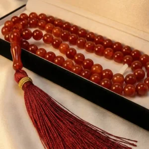Natural Carnelian Aqeeq Tasbeeh 33 Beads 10mm Prayer Misbaha Pakistan