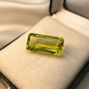 Natural Peridot Gemstone in baguette cut
