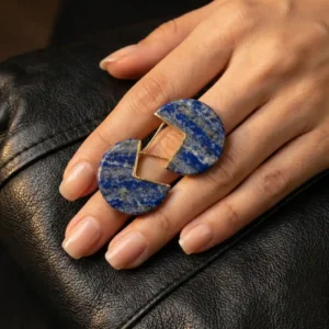 Natural Lapis Lazuli Geometric Earrings - Pakistan Gemstones