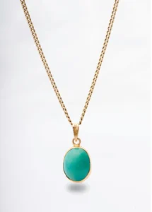 Turquoise - Feroza Pendent gold